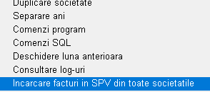Încărcare facturi în SPV din toate societățile