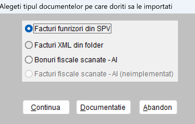 Selectare interval import furnizori