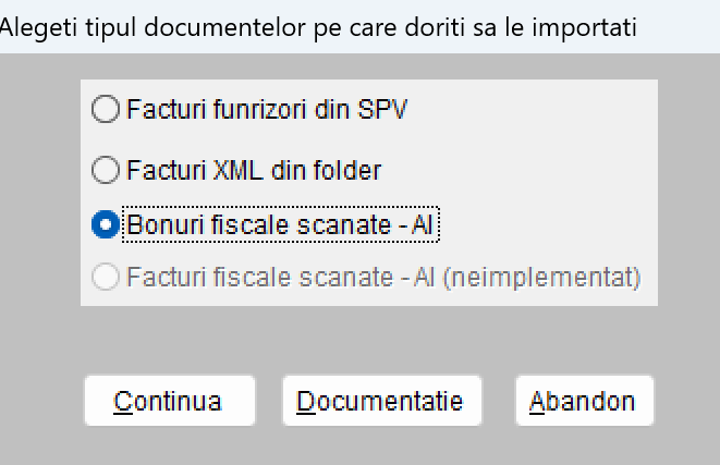 Import bonuri scanate dintr-un folder