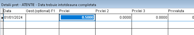 Detalii preț - prețul garanției și data intrării în vigoare.